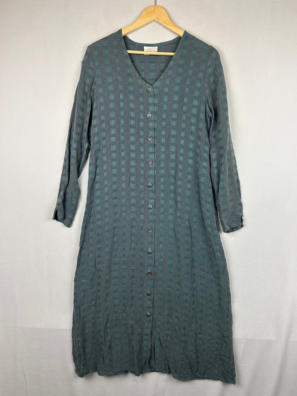 Cut Loose Vintage Button Front Long Sleeve Dress Lagenlook Women's Size S